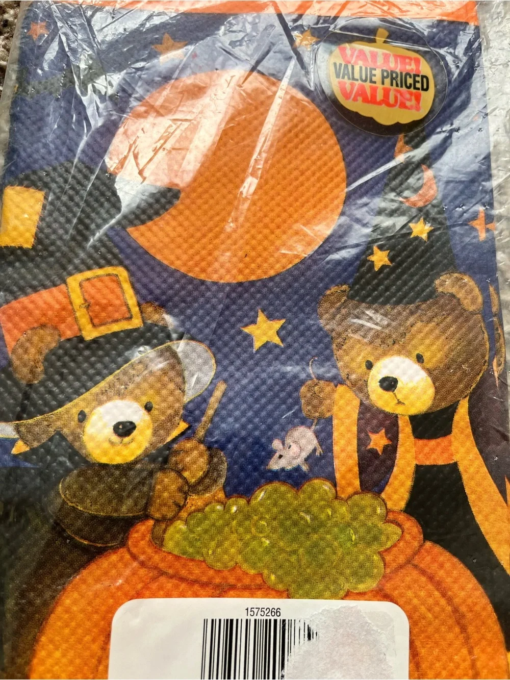 American Greetings Halloween Teddy Bear Paper table cloth